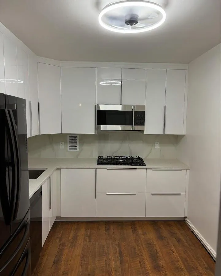 Renovated kitchen with quartz countertops in University of California-Davis